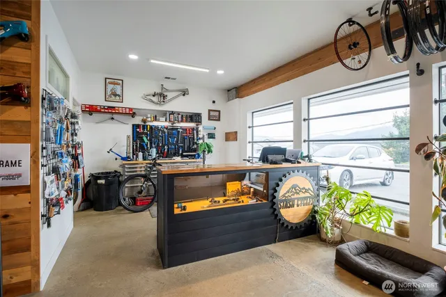 a view of a storage and utility room