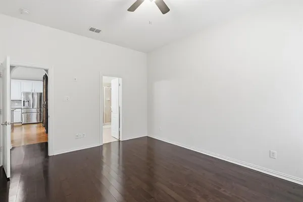 a view of small space with racks on the wall