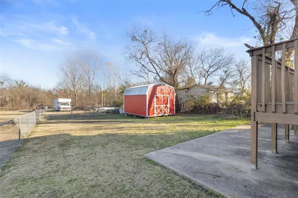 a park view with large trees