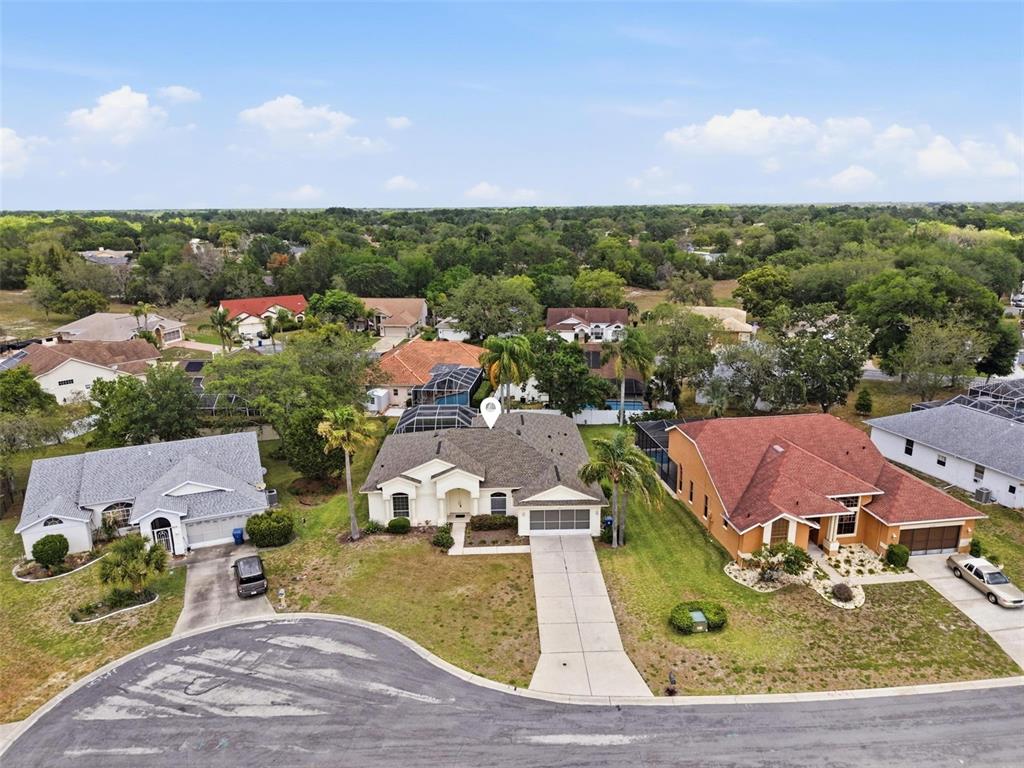 7221 Aloe Drive Spring Hill, FL 34607 - Photo 31 of 34 an aerial view of residential houses with outdoor space and trees