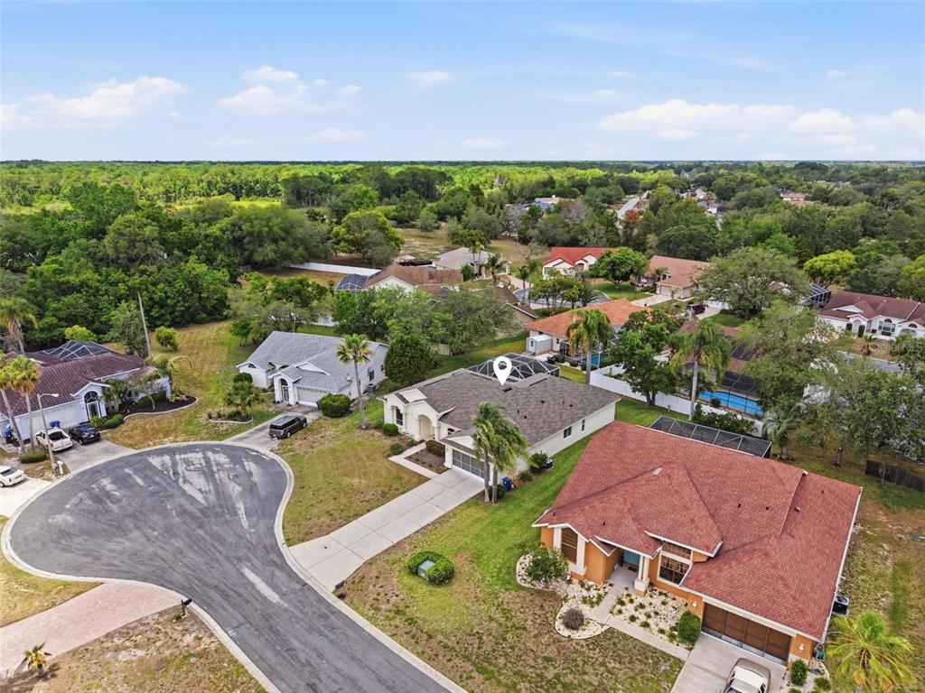 7221 Aloe Drive Spring Hill, FL 34607 - Photo 33 of 34 an aerial view of residential houses with outdoor space