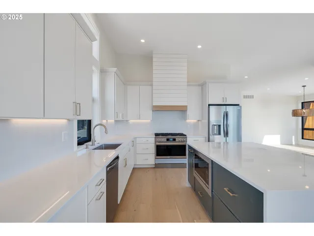 a living room with a large window