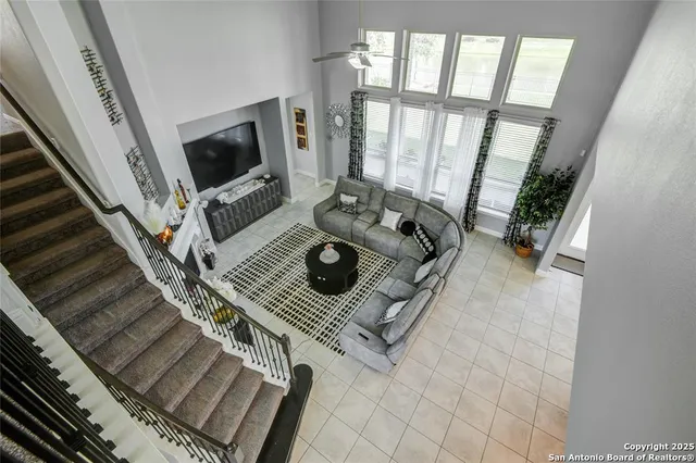 a view of a room with storage