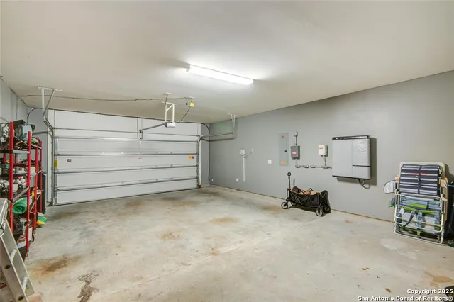 a view of a garden with an empty space