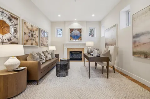 a living room with furniture and a couch