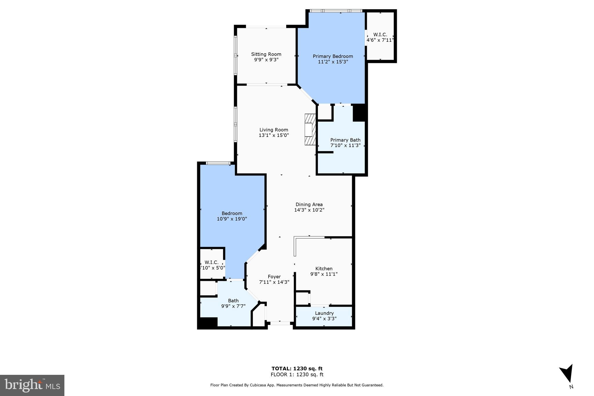 1860 Stratford Park Place, Unit 305 Reston, VA 20190 - Photo 34 of 35 Floor Plan with Measurements