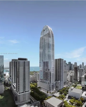 a view of city with tall buildings
