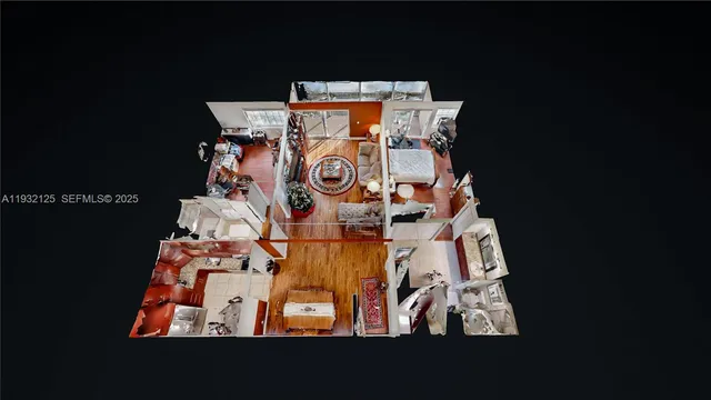 an aerial view of residential houses with outdoor space and swimming pool