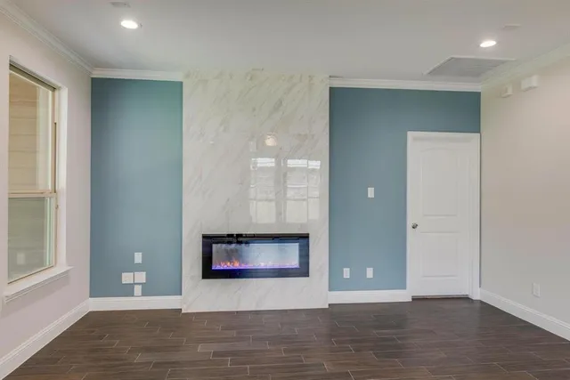 a kitchen with a stove and a microwave