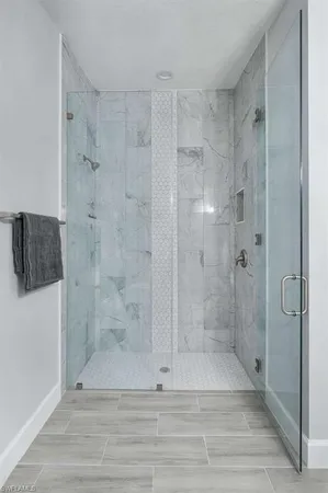 a bathroom with a shower