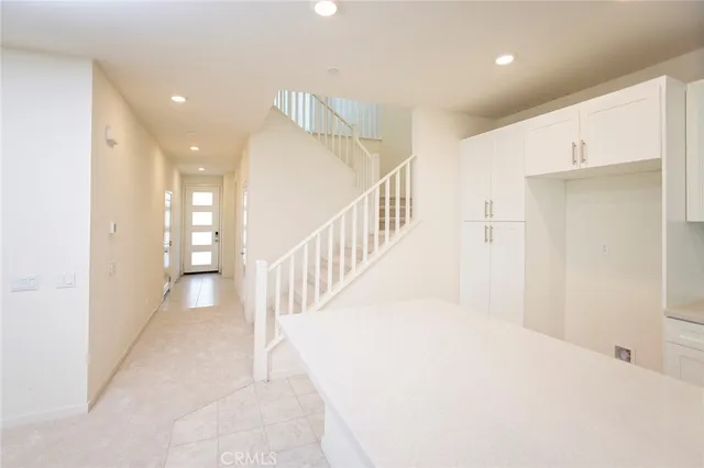a view of hallway with stairs