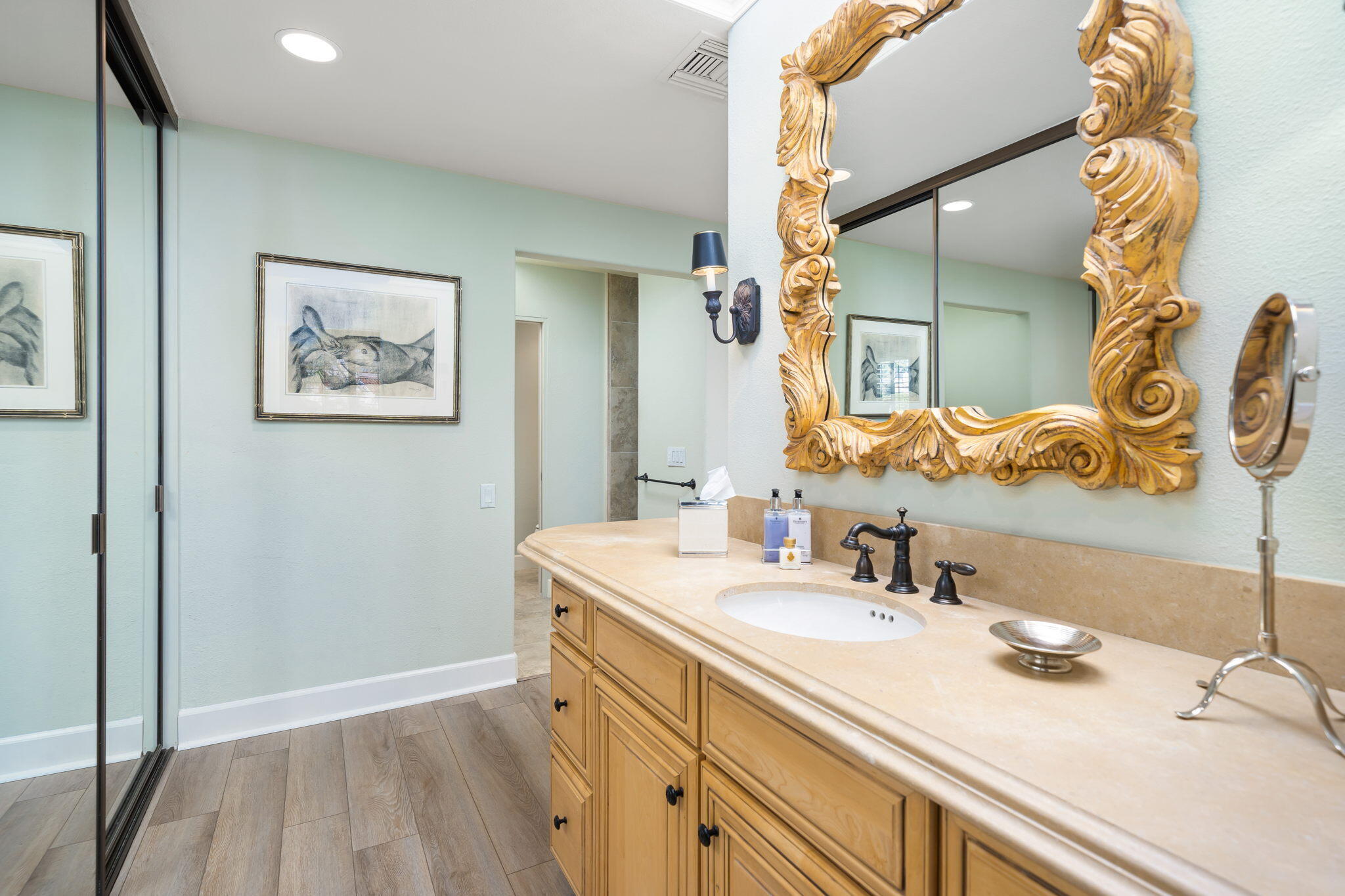 818 Inverness Drive Rancho Mirage, CA 92270 - Photo 29 of 43 a bathroom with a sink and a mirror