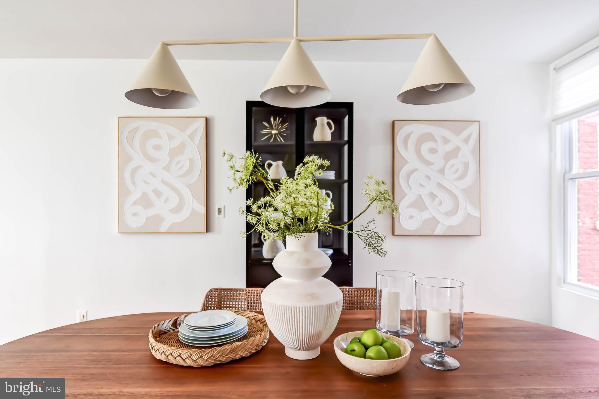 1111 Fairmont Street Northwest Washington, DC 20009 - Photo 10 of 55 Dining Room Detail: New Custom Lighting