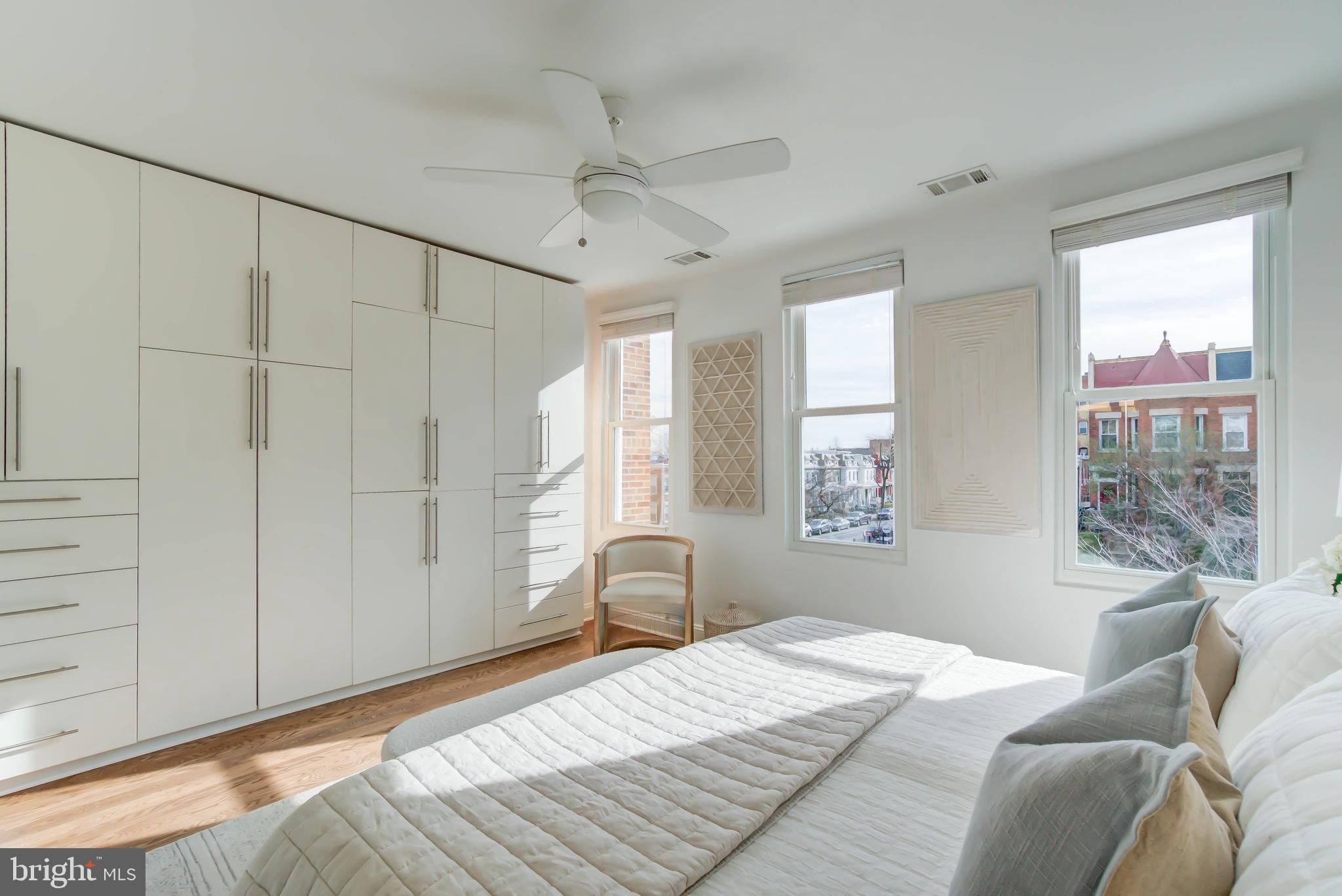 1111 Fairmont Street Northwest Washington, DC 20009 - Photo 23 of 55 Primary Suite w Wall of Custom Built-ins