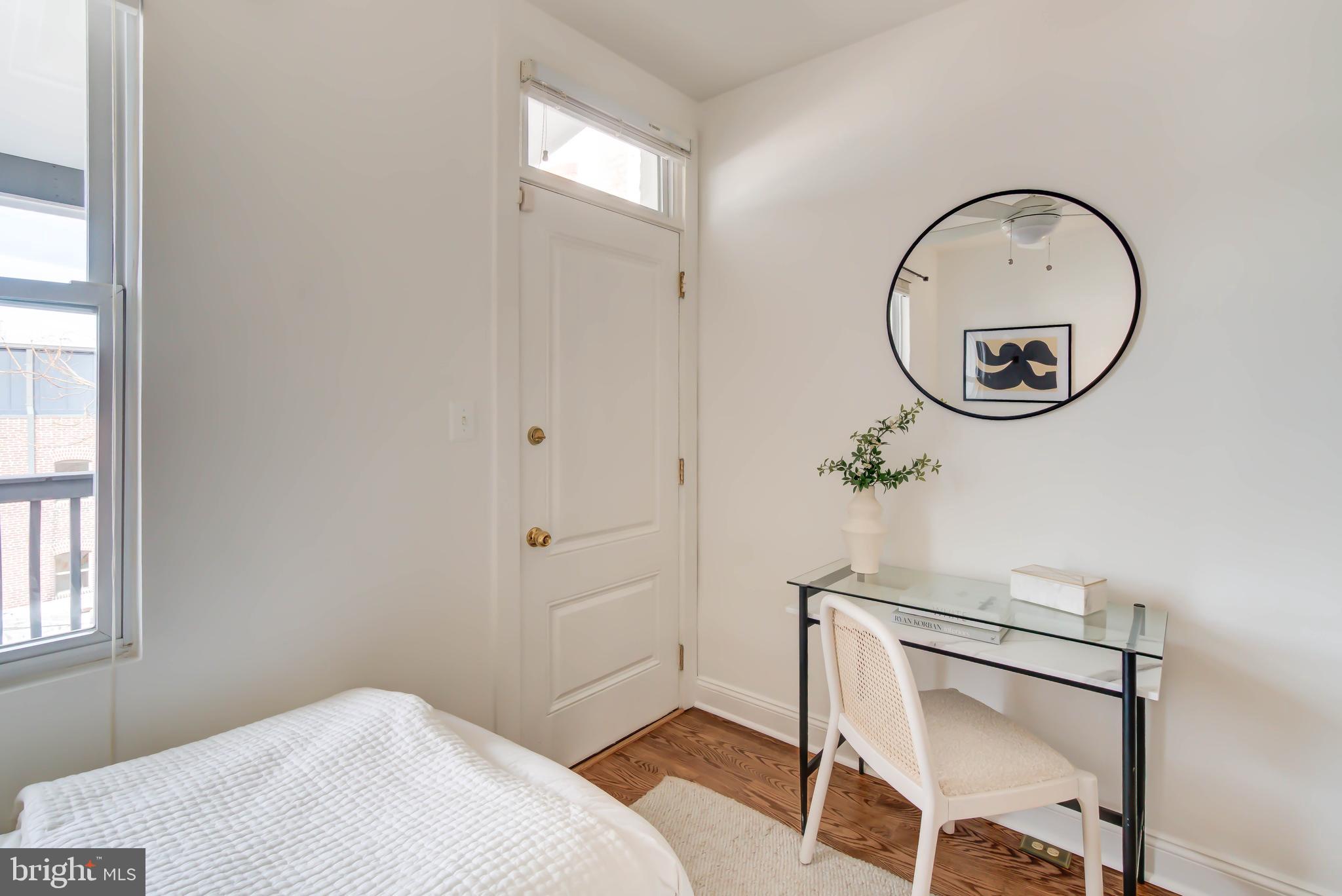 1111 Fairmont Street Northwest Washington, DC 20009 - Photo 37 of 55 Desk Nook and Door to Deck off Third Bedroom