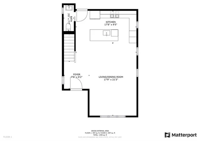 a view of backyard with sitting area