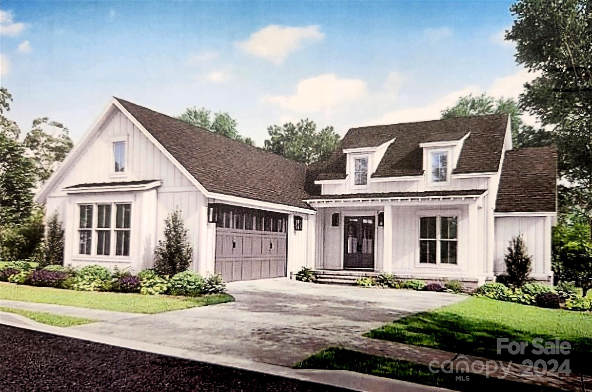 a view of a yard in front of a house