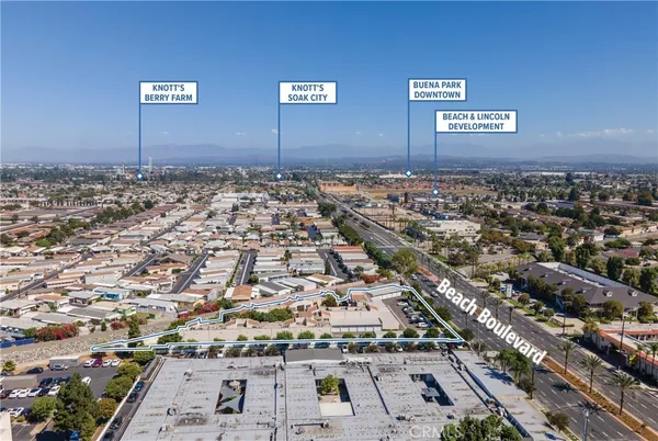 an aerial view of a parking space