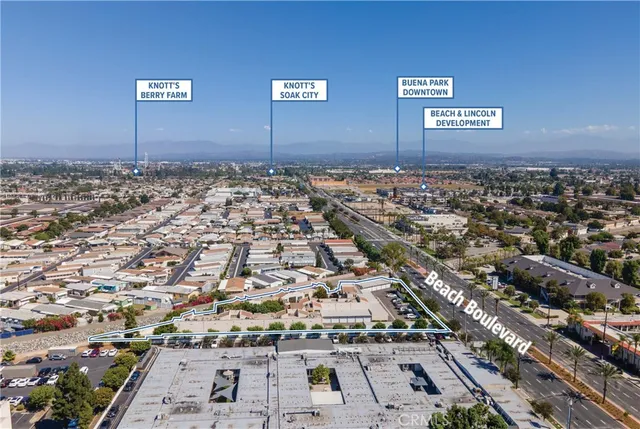 an aerial view of a parking space