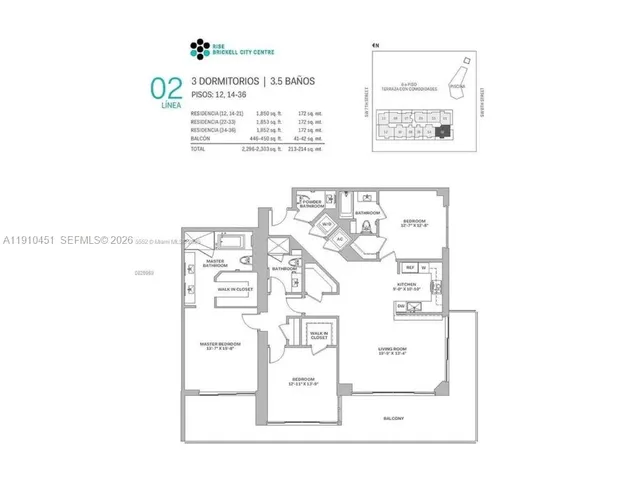 $1,661,000 | 88 Southwest 7th Street, Unit 2602, Miami, FL 33130
