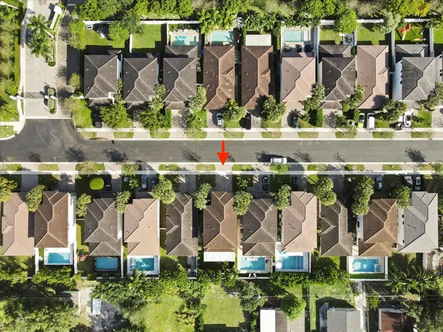 an aerial view of multiple house