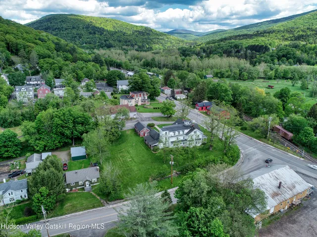 an aerial view of multiple house