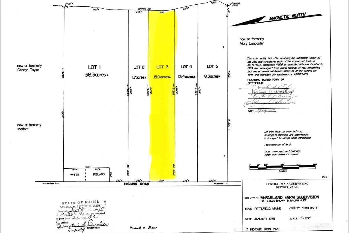 807 Higgins Road Pittsfield, ME 04967 - Photo 5 of 83 Survey LOT 3