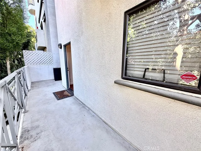 a view of a wooden door