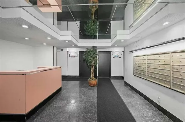 a view of hallway with stairs