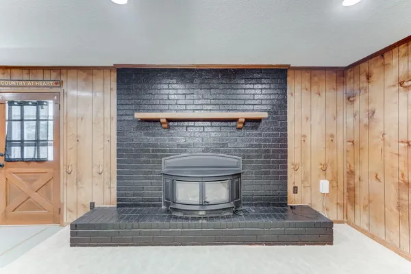 a close view of fireplace