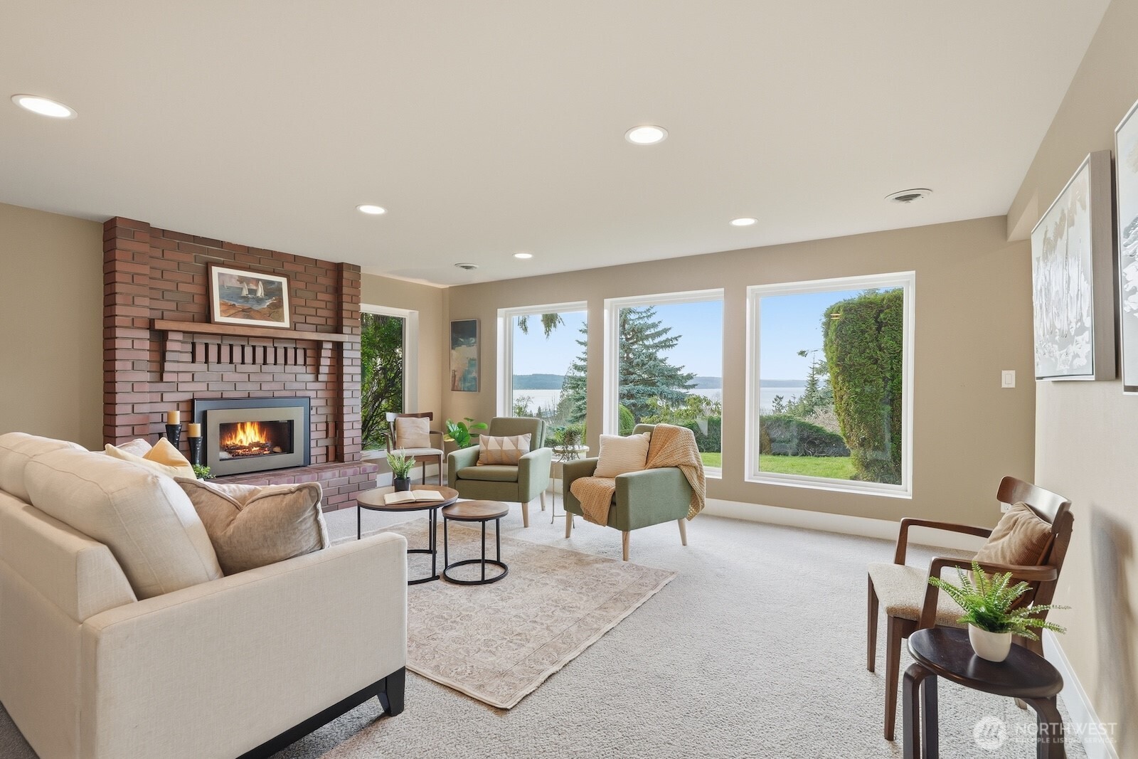 5311 Sound Avenue Everett, WA 98203 - Photo 23 of 40 a living room with furniture and a fireplace
