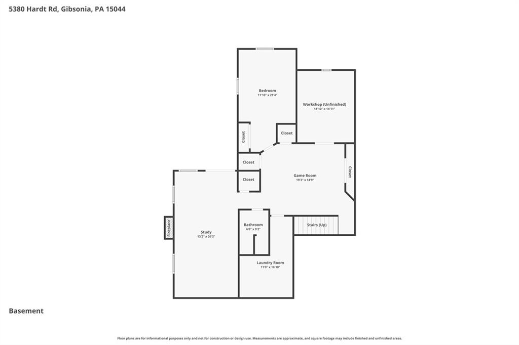 5380 Hardt Road Gibsonia, PA 15044 - Photo 48 of 49 The lower level has a 5th bedroom, large storage space and a huge den area and don't miss the 4th full bathroom.