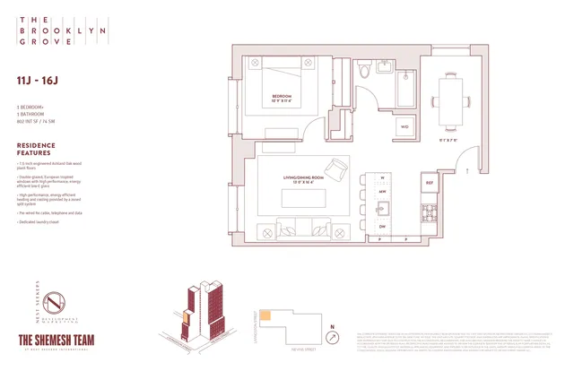 $1,100,000 | 10 Nevins Street, Unit 14J | Downtown Brooklyn