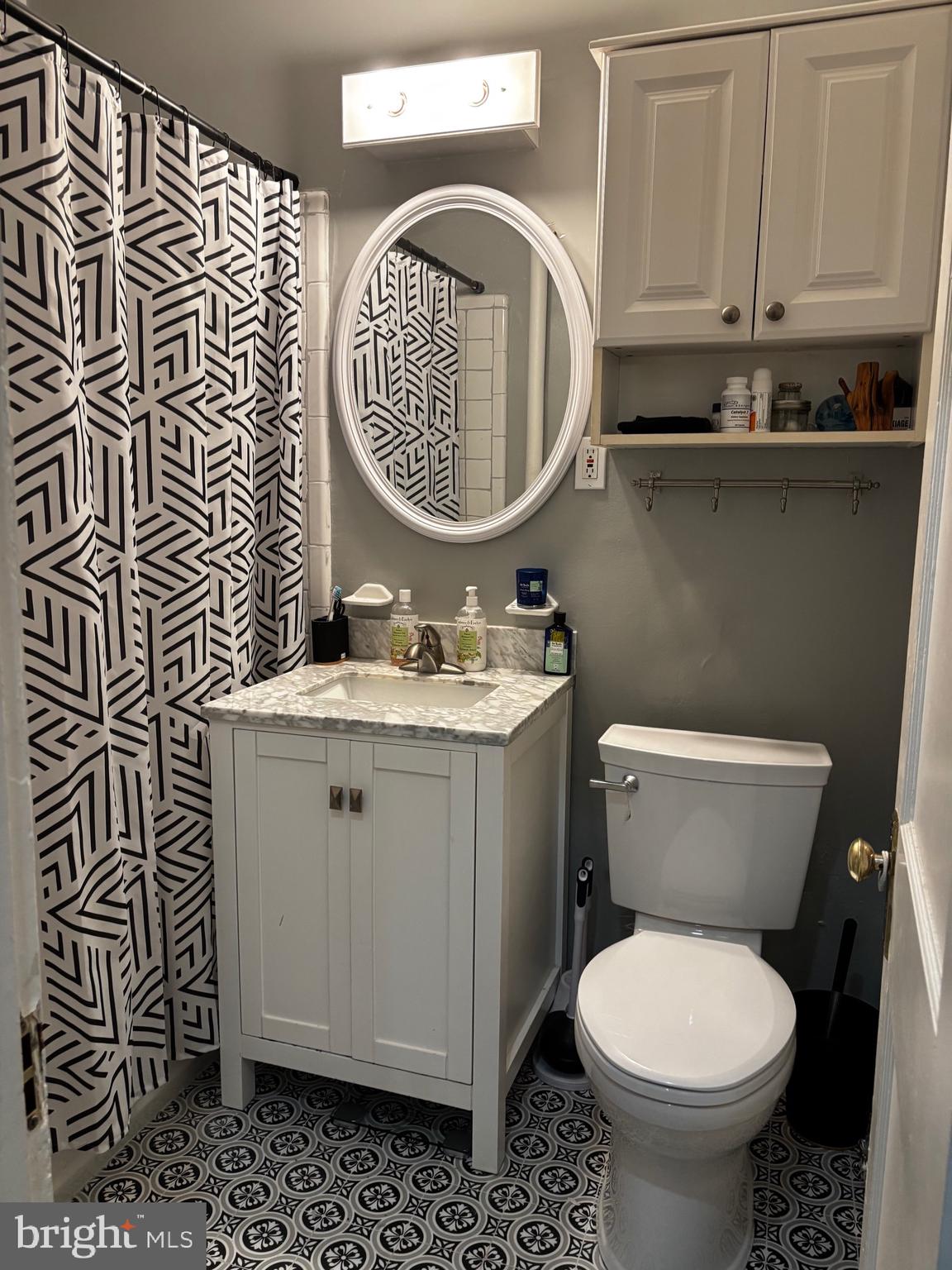 414 Seward Square Southeast, Unit 104 Washington, DC 20003 - Photo 2 of 6 a bathroom with a toilet a sink and a mirror