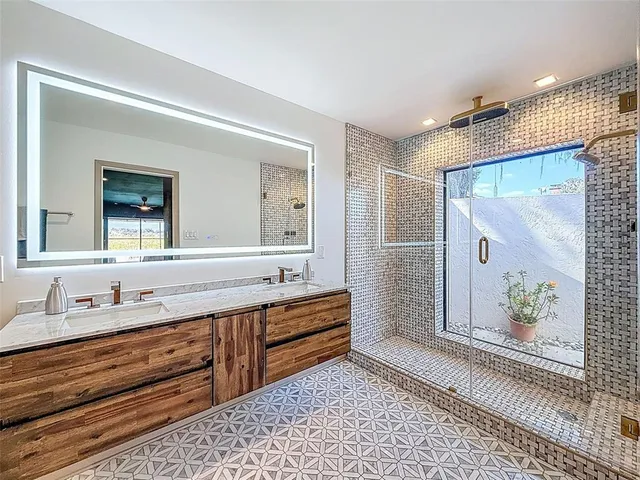 a bathroom with a shower