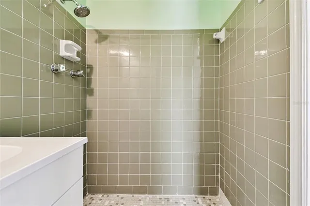 a bathroom with a shower