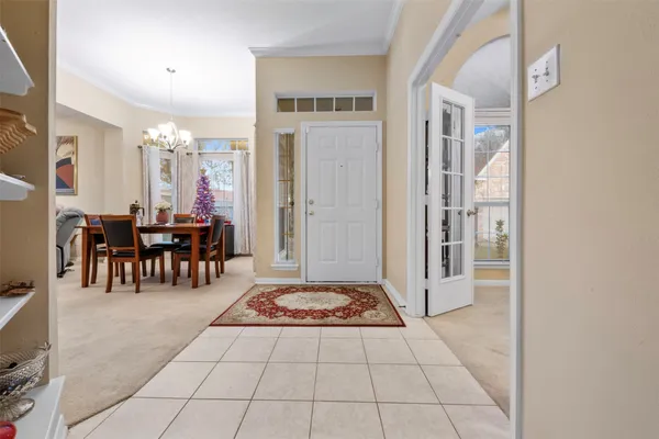 a view of a dining area with furniture