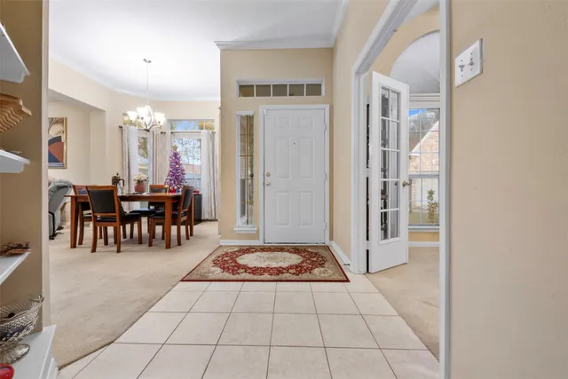 a view of a dining area with furniture
