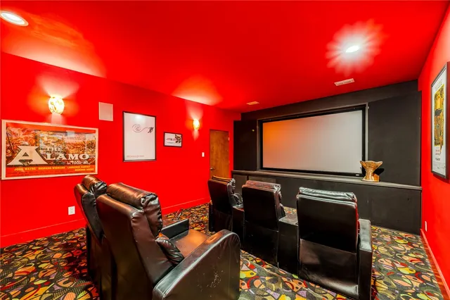 a projector room with furniture