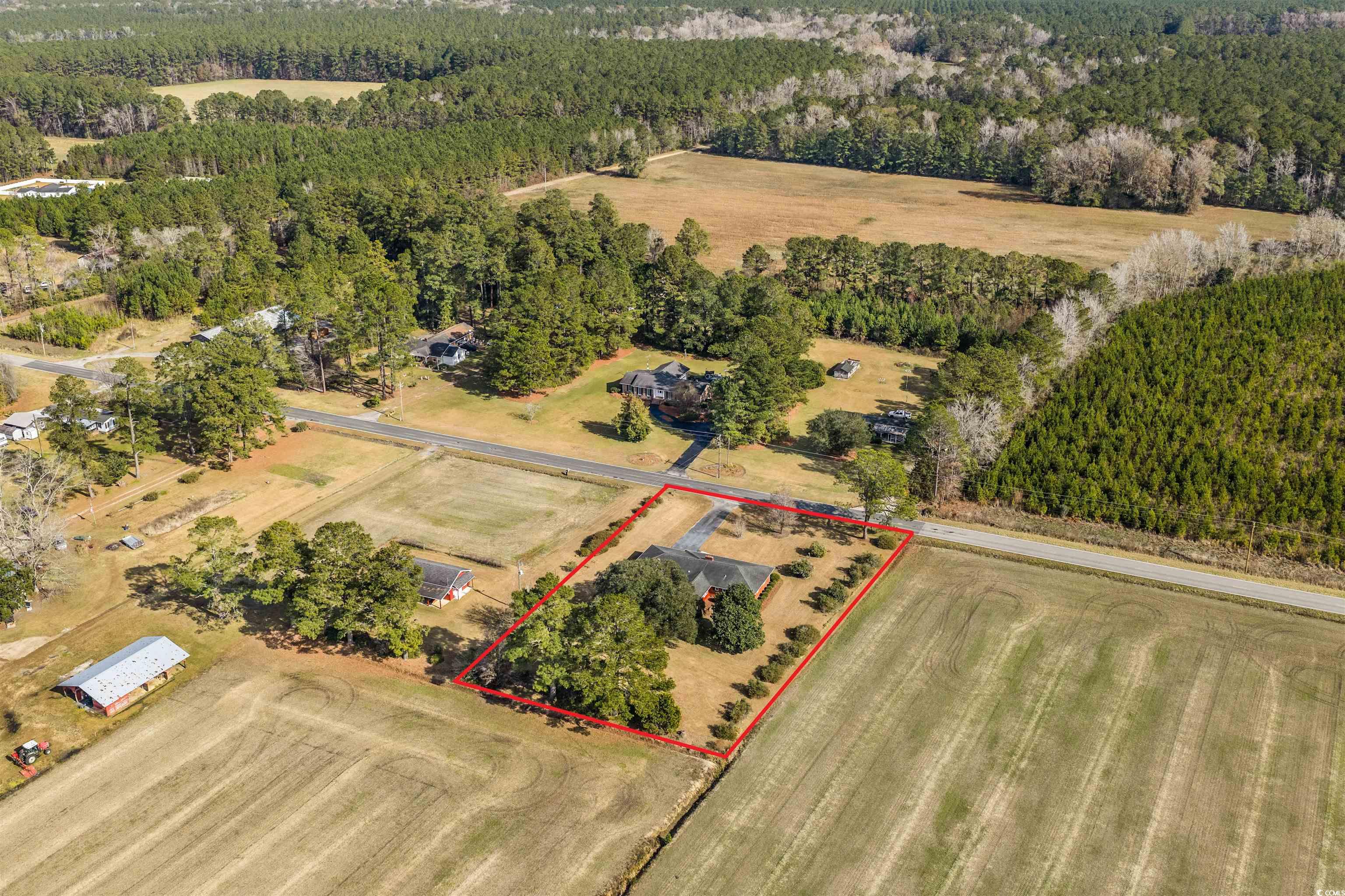 1870 Highway 348 Loris, SC 29569 - Photo 30 of 34 Aerial view of sparsely populated area featuring property parcel outlined