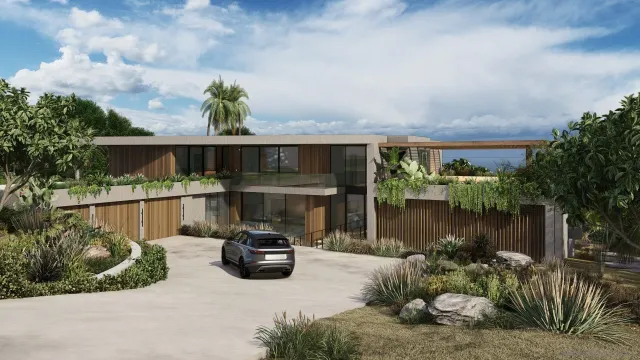 a terrace with outdoor seating and lake view