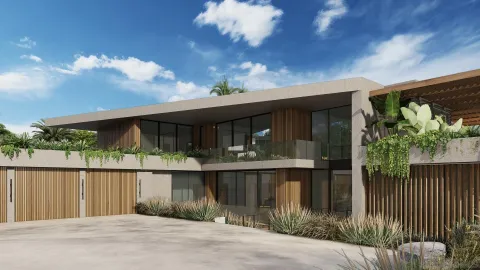 a front view of house and yard with green space