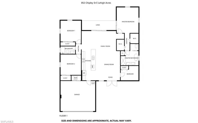 $2,500 | 852 Chipley Street East, Lehigh Acres, FL 33974