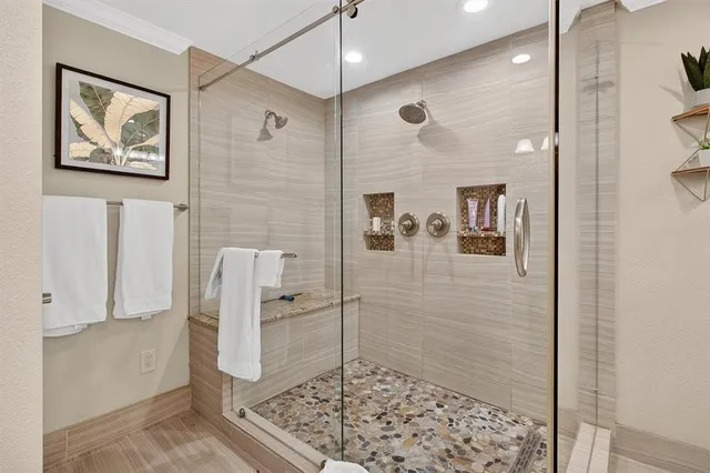 a bathroom with a shower