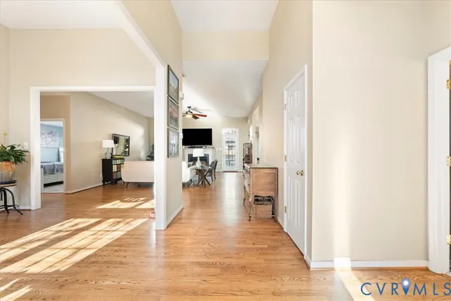 a view of a living room with furniture