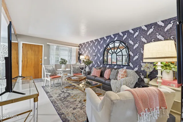 a outdoor living space with furniture and garden view