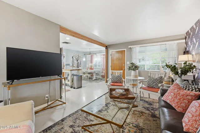 a living room with furniture