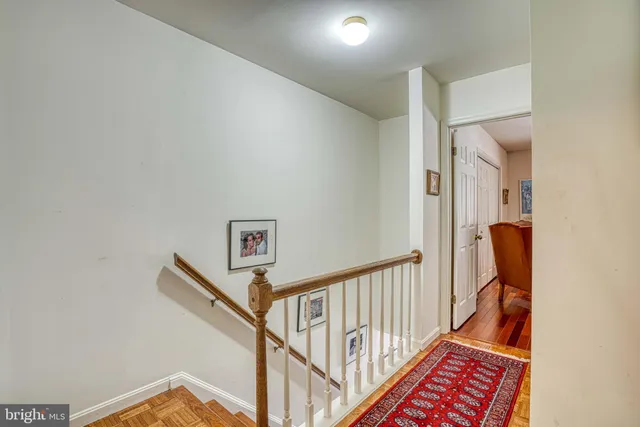 a view of hallway with stairs