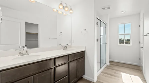 a bathroom with a shower