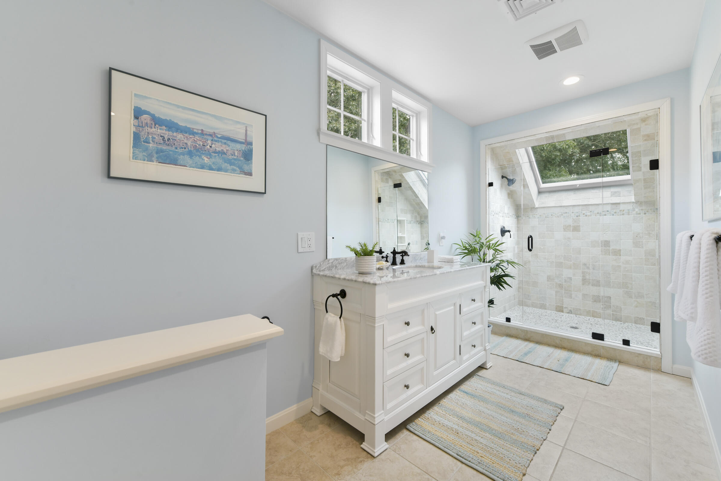 175 Starboard Lane Osterville, MA 02655 - Photo 34 of 39 a bathroom with a double vanity sink mirror and bathtub